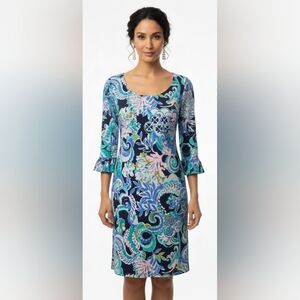 NWOT Lilly Pulitzer Sophie Ruffle Dress In Sirens And Spirits Size XS